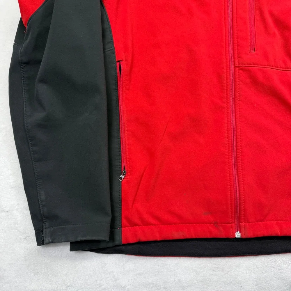 The North Face Mens Apex Bionic Softshell Jacket Red Black Full Zip Large
